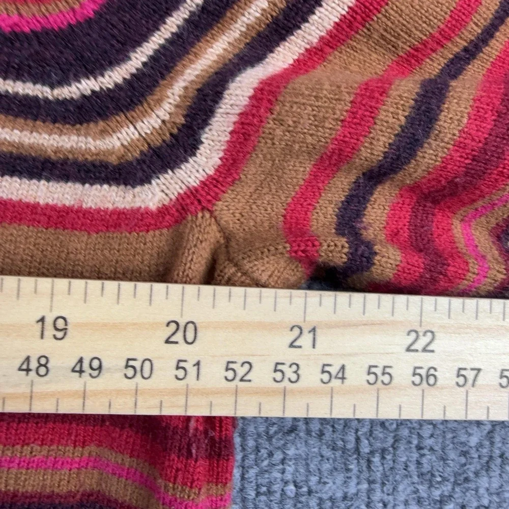Eddie Bauer Sweater Womens XL Multicolor Striped Turtleneck Henley Knit Pullover